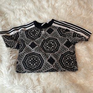 Adidas black and white crop top